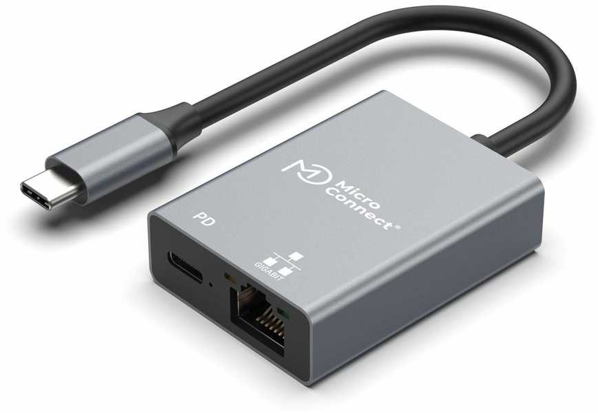 Adapteris USB MicroConnect USB-C - RJ-45 Juodas (USB3.1CETHPDBA)