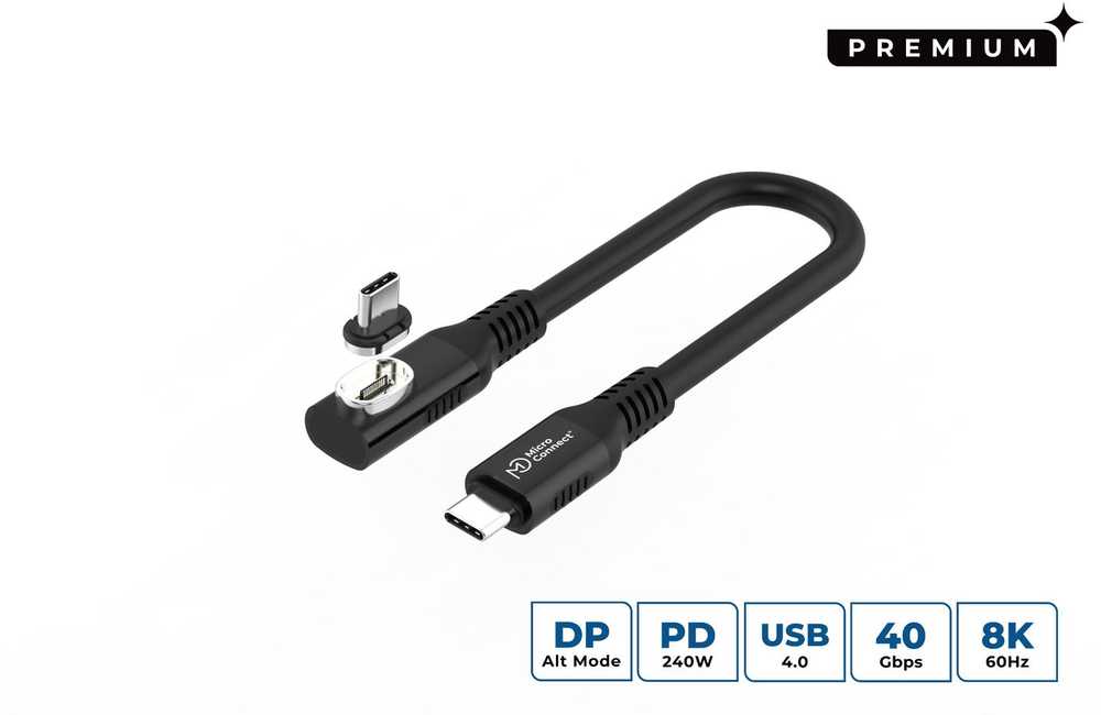 Kabelis USB MicroConnect USB-C - USB-C 0.15 m Juodas (USB-C to USB-C cable 0.15m)