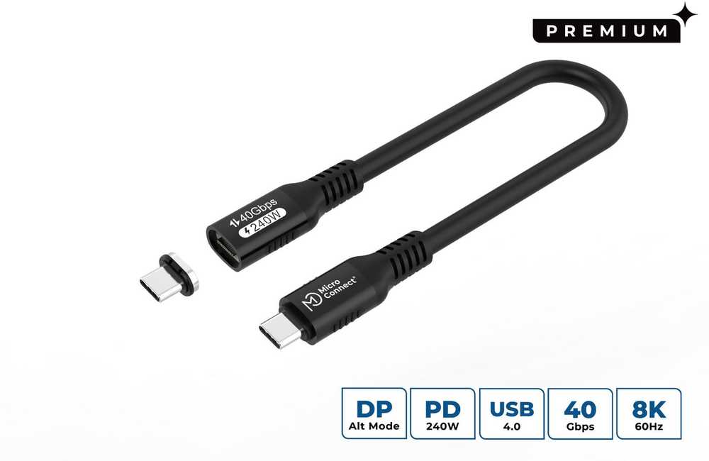 Kabelis USB MicroConnect USB-C - USB-C 0.15 m Juodas (USB-C to USB-C cable 0,15m)