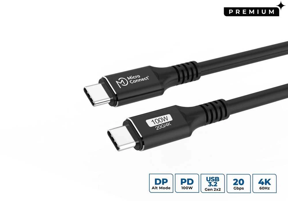 Kabelis USB MicroConnect USB-C - USB-C 3 m Juodai-sidabrinė (USB3.2CC3)