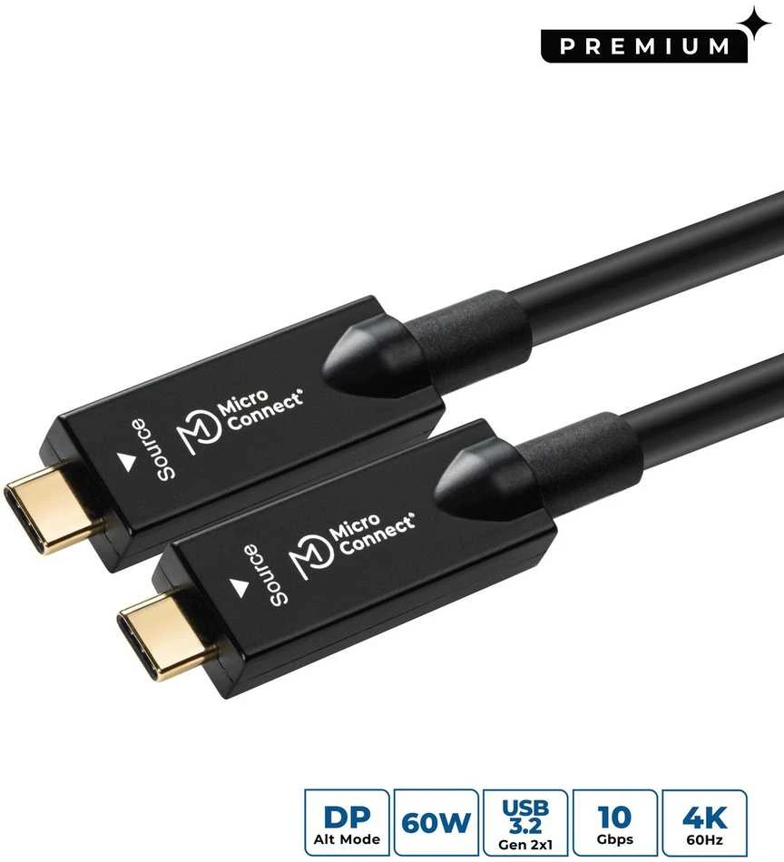 USB MicroConnect USB-C - USB-C kabelis 7,5 m, juodas (USB3.2CC7OP)