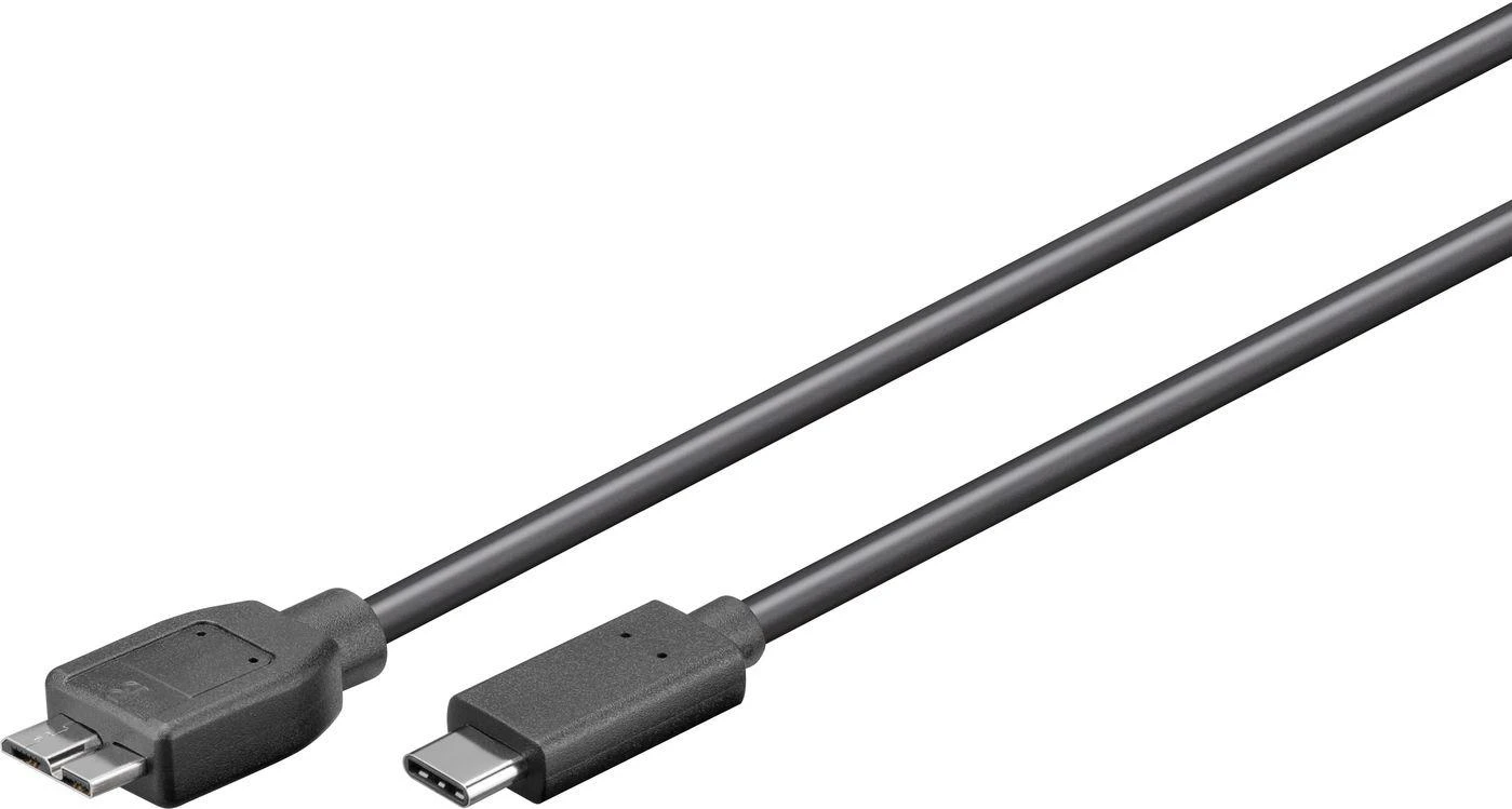 USB kabelis MicroConnect USB-C - mikroUSB 1 m juodasis (USB3.1CAMIB3.11)