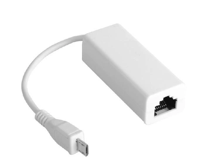 Karta jungiama į tinklą MicroConnect microUSB - RJ-45 Baltas (USBMICROETHB)
