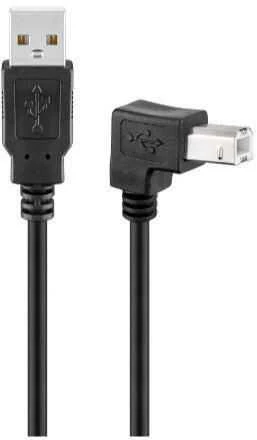Kabelis USB MicroConnect USB-A - USB-B 2 m Juodas (USBAB2ANGLED2)