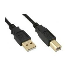 InLine USB 2.0 laidas, nuo A iki B, paauksuotas, juodas - 5m