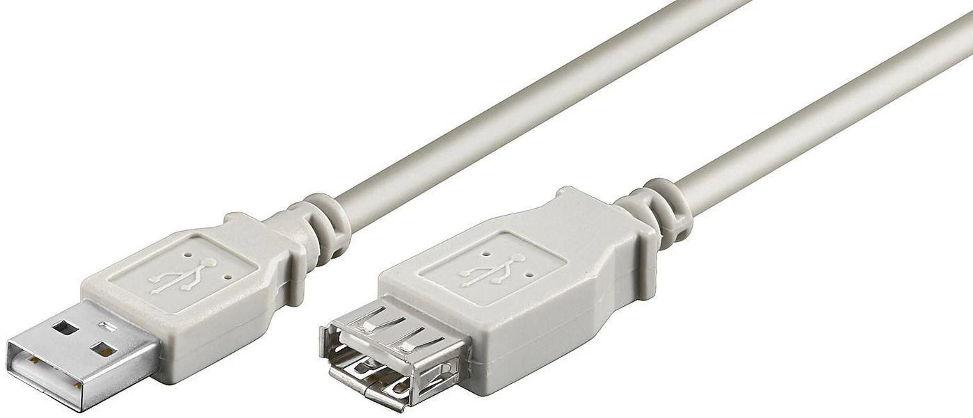 Kabelis USB MicroConnect USB-A - USB-A 2 m Pilka (USBAAF2)