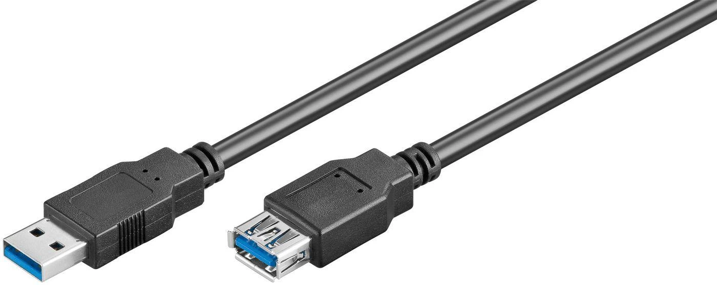 Kabelis USB MicroConnect USB-A - USB-A 0.5 m Juodas (USB3.0AAF05B)