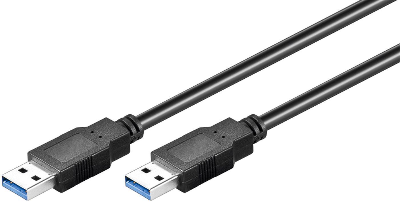 USB kabelis MicroConnect USB-A - USB-A 0,5 m Juodas (USB3.0AA05B)