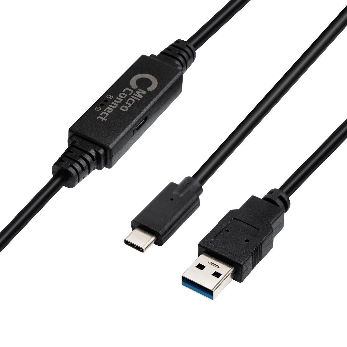 USB kabelis MicroConnect USB-C - USB-A 5 m, juodas (USB3.1CA5AMP)