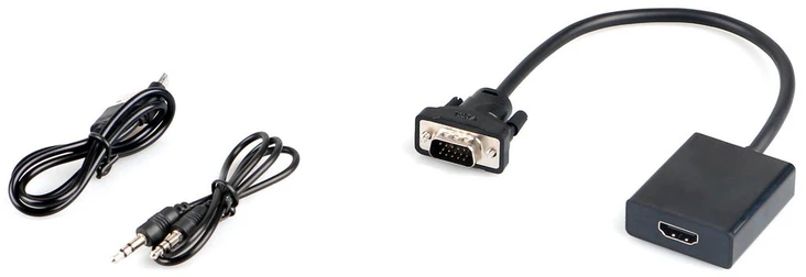 Adapteris AV MicroConnect D-Sub (VGA) – HDMI + USB-A + 3,5 mm juoda lizdas (MONGGHDMI)