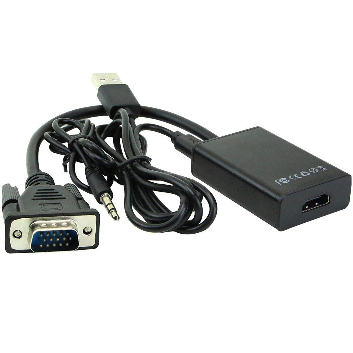 Adapteris AV MicroConnect D-Sub (VGA) – HDMI + USB-A + 3,5 mm juoda lizdas (MONGGHDMI)
