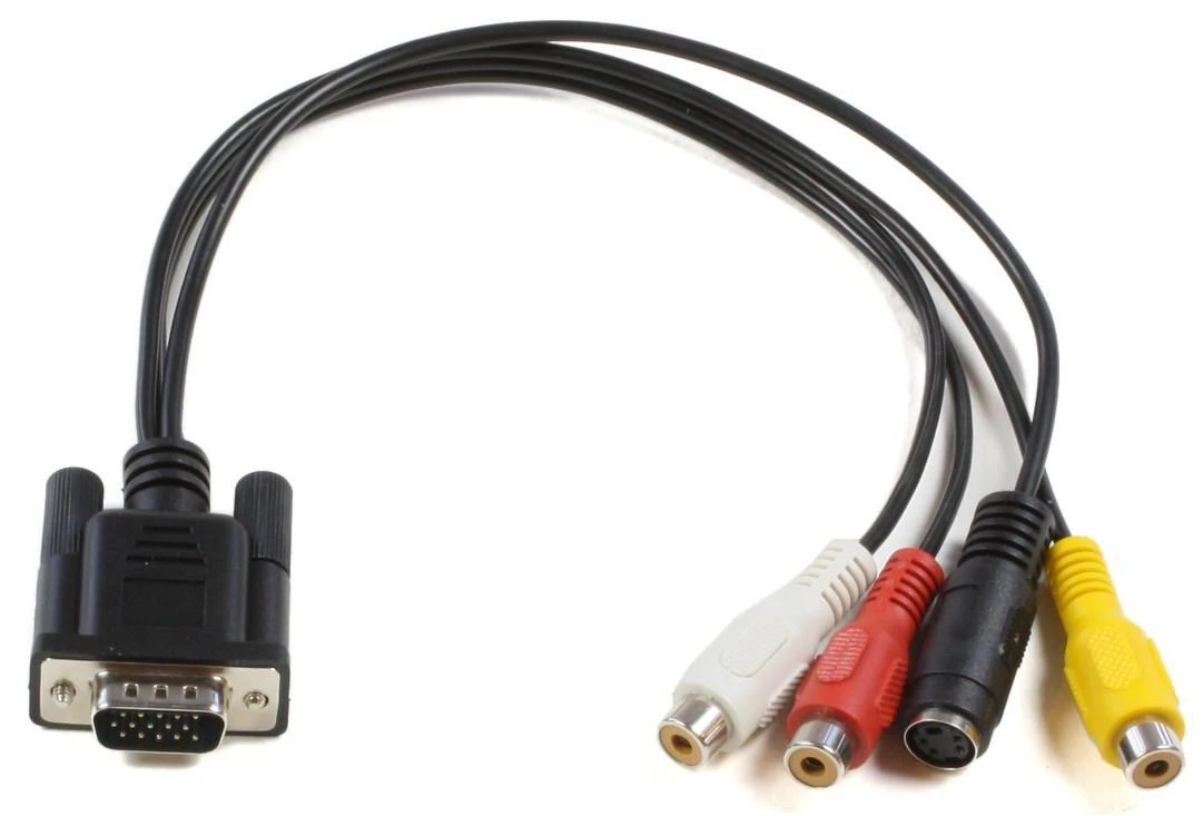 VGA į RCA ir S-Video adapterio kabelis