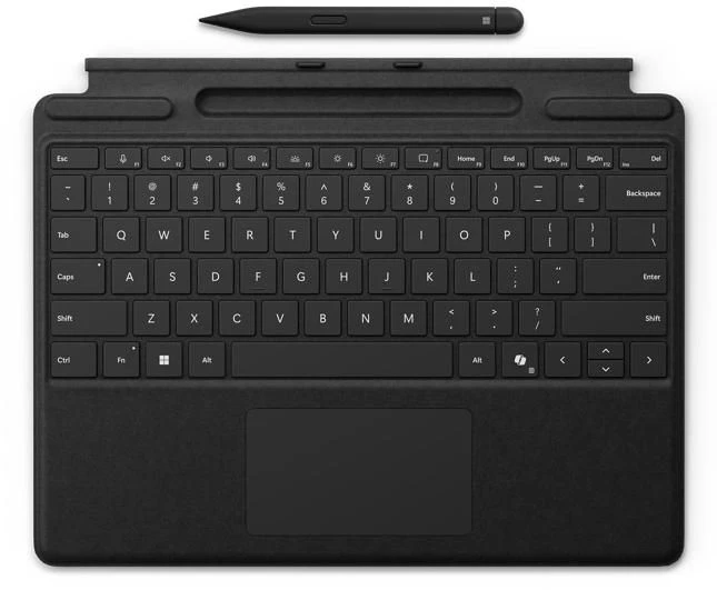 Microsoft Surface Pro Klaviatūra with Stiftaufbewahrung verslui, klaviatūra - juodas, DE-išdėstymas, for Surface Pro 10/9/8/X verslui, incl. Surface Slim Pen 2