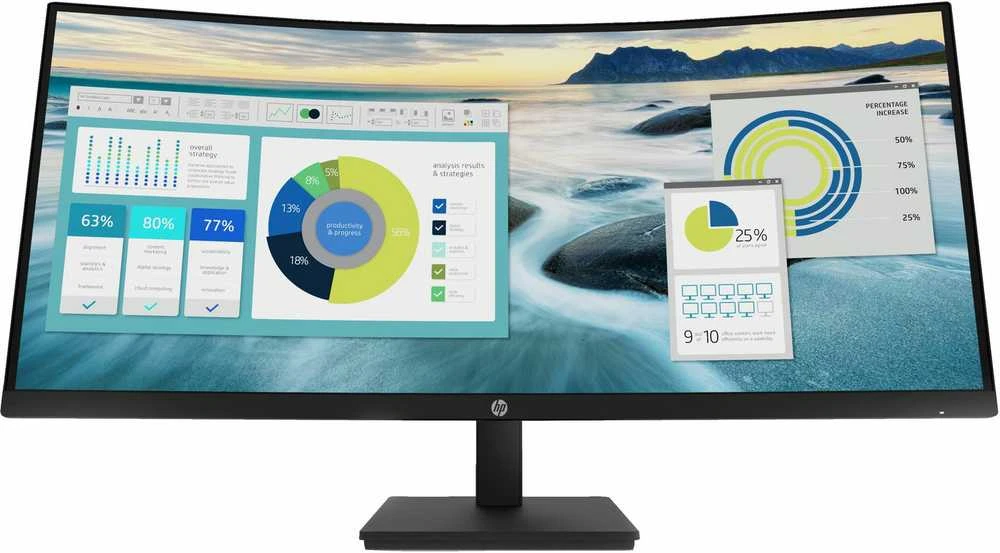 Monitorius Hewlett Packard (HP) P34hc G4 86.4 cm (34") 3440 x 1440 pikselių Quad HD LED Juodas