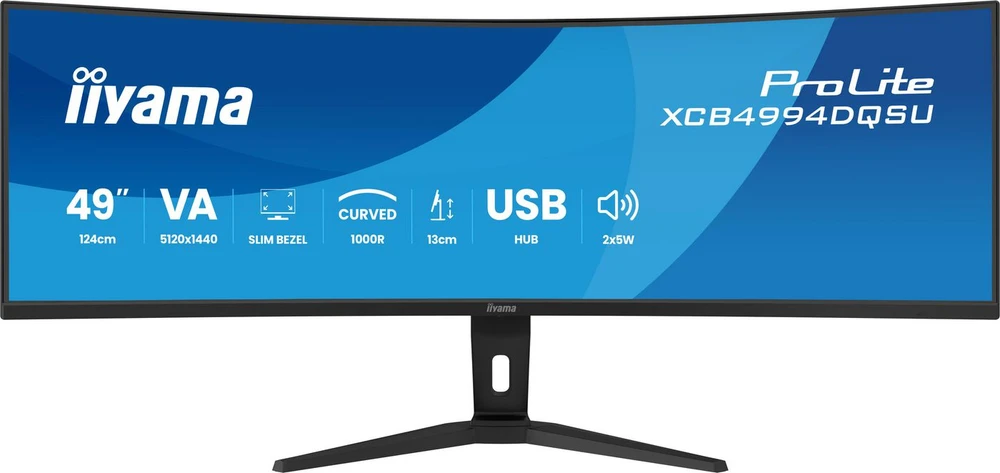 iiyama ProLite XCB4994DQSU-B1 monitorius komputerowy 124,5 cm (49") 5120 x 1440 px Dual QHD LCD Juodas