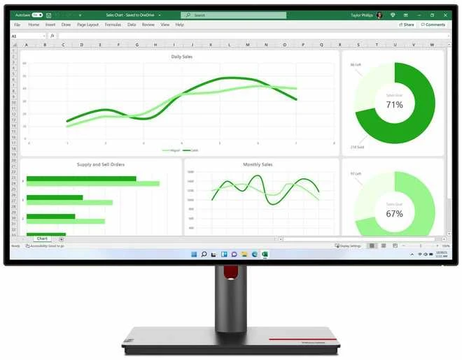 Monitorius Lenovo | ThinkVision | P27q-30 | 27 " | IPS | QHD | 16:9 | 60 Hz | 6 ms | 2560 x 1440 | 350 cd/m² | HDMI jungtys quantity 1 | Juodas | Garantija 36 mėn.