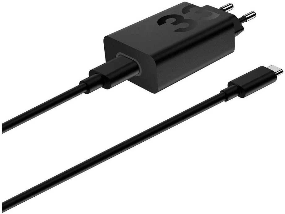 Sieninis Įkroviklis - Motorola TurboPower 33W USB-C su 1m Kabeliu Juodas