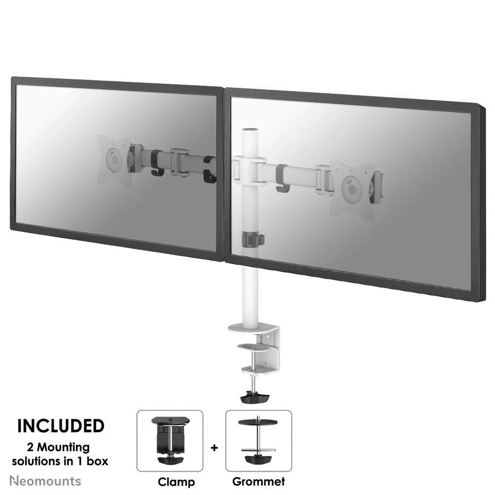 Laikiklis Neomounts Newstar NM-D135D 68,6 cm (27") Gnybtas / varžtai Balta
