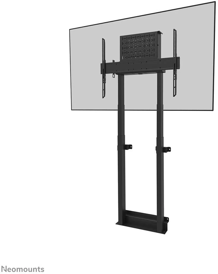 Laikiklis Neomounts NEWSTAR MOTORIZUOTOS SIENINĖS STOVĖLIAI, ĮSKA. LAIKYMO DĖŽĖ, 10 CM. RATAI VESA 100X100 IKI 800X600 Juodas