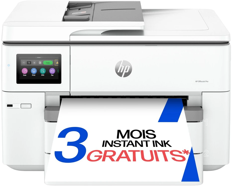 Hewlett Packard (HP) HP OfficeJet Pro 9730e HP+ plataus formato AiO All-in-One Spausdintuvas - A3/A4 spalvotas rašalas, spausdinimas/kopijavimas/nuskaitymas, automatinis dokumentų tiektuvas, automatinis dvipusis, du dėklai, LAN, Wifi, 22 psl. per mėnesį, 250-1500 puslapių (pakeičia OfficeJet Pro 7740)