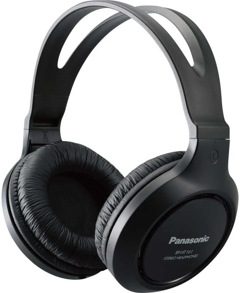 HiFi ir TV ausinės Panasonic RP-HT161 30mm, 2m laidas, juodos