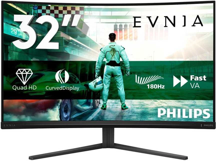 Monitorius „Mmd Monitors“ ekranai „PHILIPS 32M2C3500L/00“, 31,5 colio VA QHD 180 Hz, 300 cd/m2, 1 ms, 2xHDMI2.0, DP