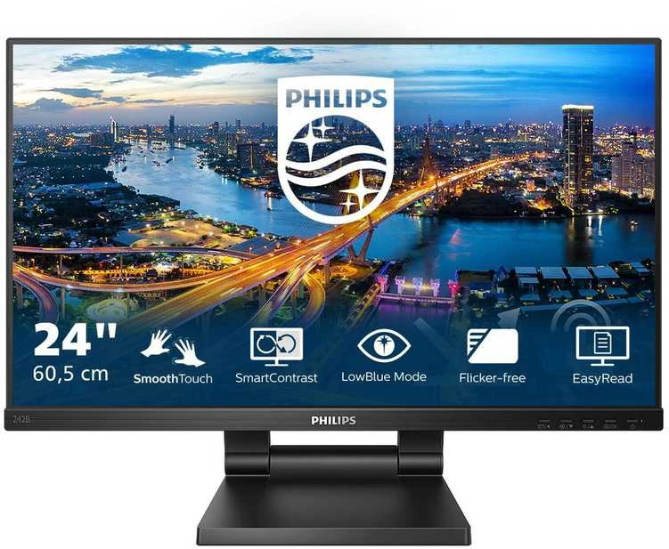 Monitorius „Mmd Monitors“ ekranai „PHILIPS 242B1TC/01“, 23,8 colio, IPS, WLED, 1920 x 1080, „P-Cap In Cell“, lietimui jautrus ekranas, HDMI/Displayport, 3x USB 3.2.