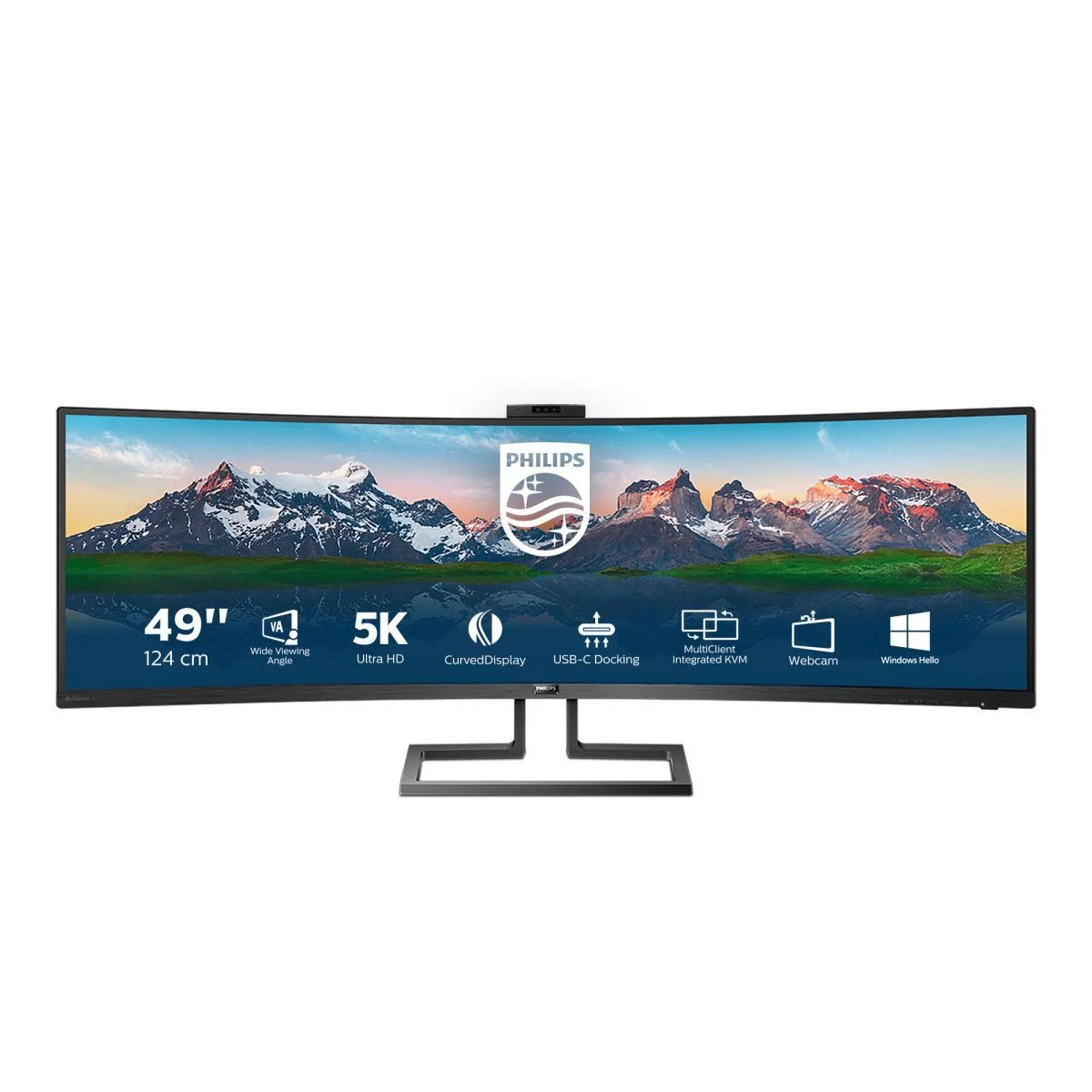 Monitorius Philips 499P9H/00 48,8" (124 cm), Juodos spalvos