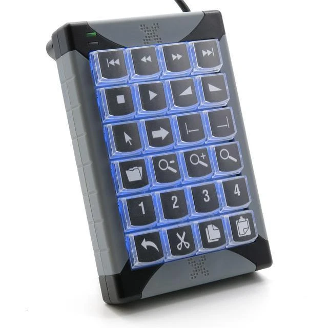 Klaviatūra P&I Engineering XK-24, Laidinis, USB, Juoda, Pilka