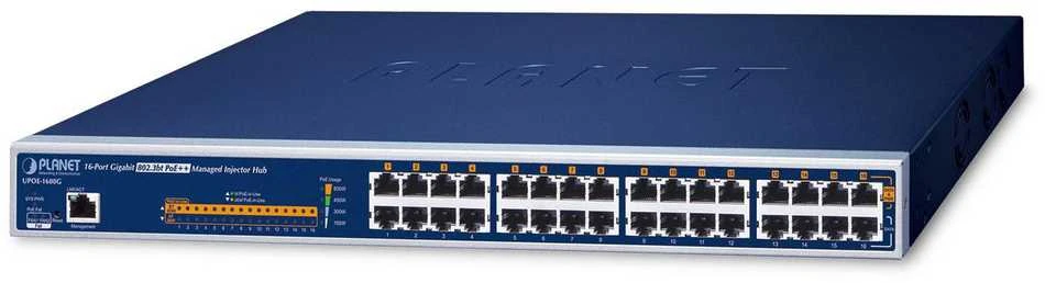 Šakotuvas Switch Planet UPOE-1600G 16-portowy Gigabit 60W Ultra