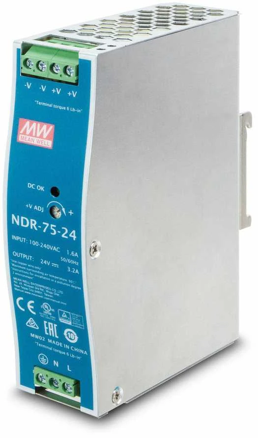 Planet PWR-75-24, "Mean Well Industrial Power Supply" DIN, 24 V DC, 75 W