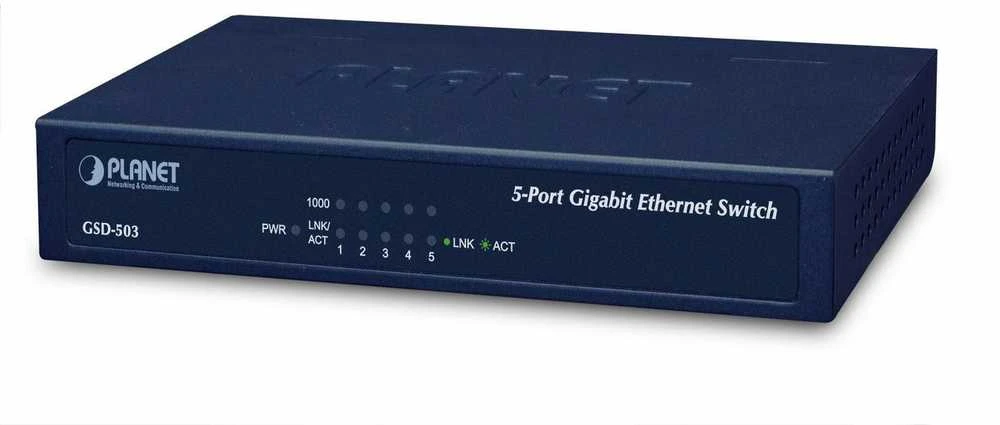 5-prievadų Gigabitinis interneto tinklo šakotuvas Planet GSD-503-EU