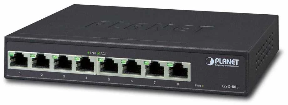 8-prievadų Gigabitinis interneto tinklo šakotuvas Planet GSD-805-EU