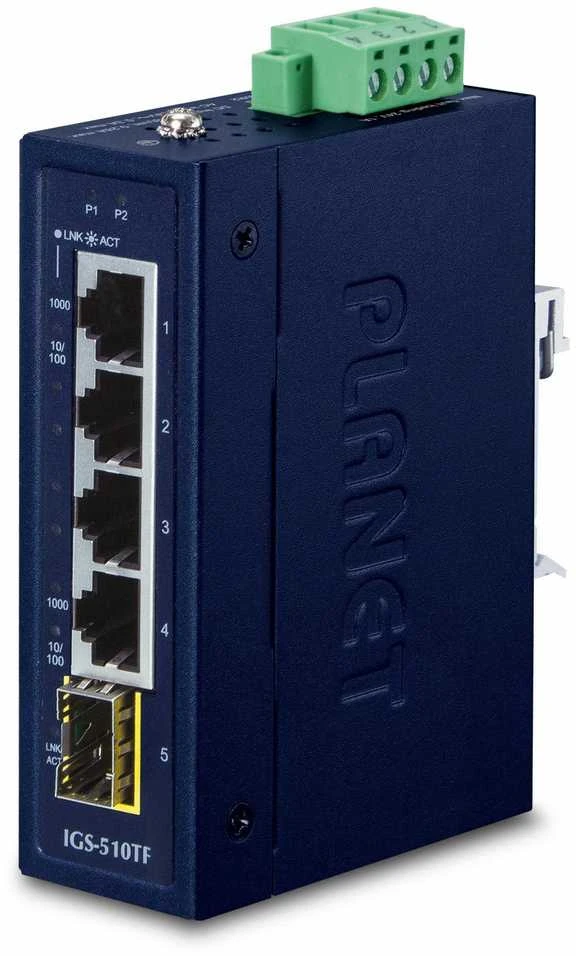 Šakotuvas PLANET IGS-510TF komutatorius bevielis Gigabit Ethernet (10/100/1000) Mėlyna