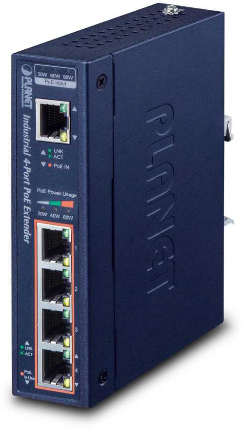 Planet „Repotec“ 4 prievadų „PoE“ plėtinys (IPOE-E174)