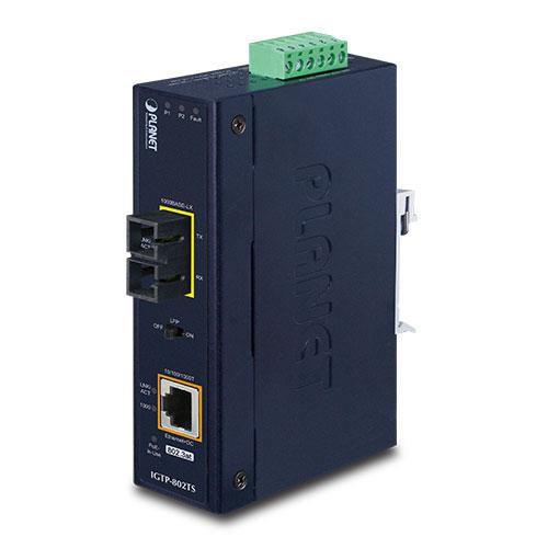 „Planet PLANET IP30 Industrial“ 10/100/1000BAS šviesolaidinis keitiklis 1000 Mbit/s Mėlyna