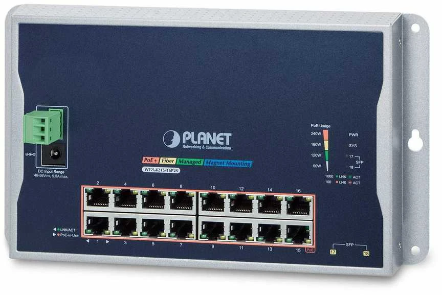 Šakotuvas Switch Planet WGS-4215-16P2S