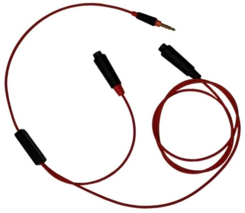 Raudonas Y tipo mokymo kabelis su 3.5mm kištuku
