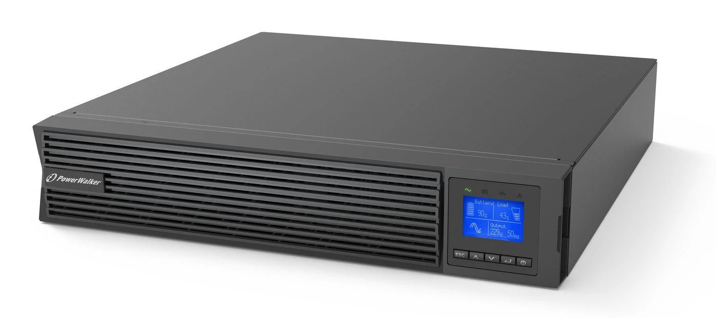 Power Walker POWERWALKER UPS On-Line VFI 1500 ICR IOT 1/1 fazės 1500VA PF1 8x IEC C13 lizdai USB/RS232 LCD stovas