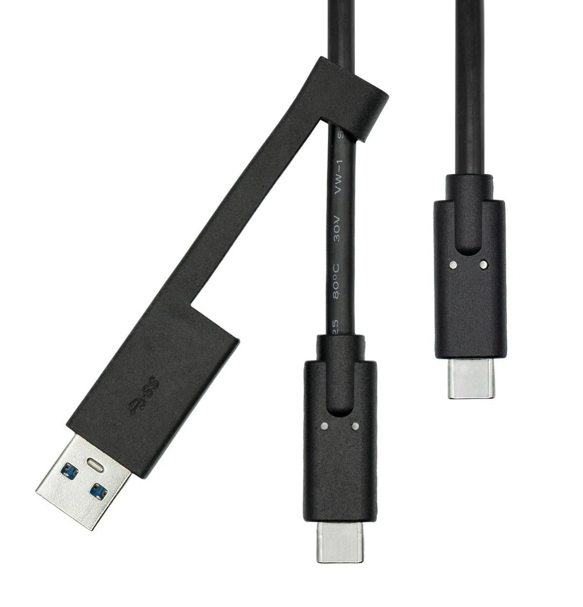 Kabelis USB ProXtend USB-A + USB-C - USB-C 1 m Juodas (USBCWA-001)