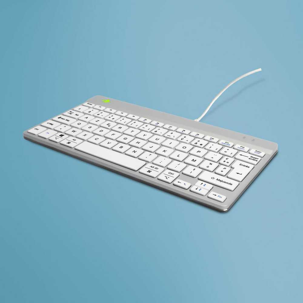 R-GO COMPACT BREAK ERGONOMIC - Klaviatūra QWERTY (FR) WITH Baltas