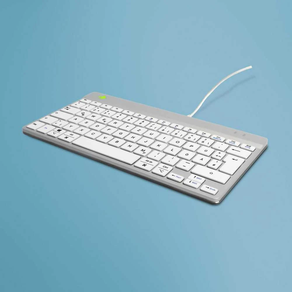 R Go Tools R-GO COMPACT BREAK ERGONOMIC - Klaviatūra QWERTZ (DE) su laidu Baltas