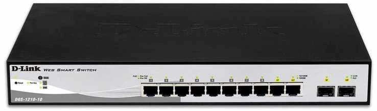 Šakotuvas D-Link | 10 prievadų gigabitų išmanusis valdomas jungiklis | DGS-1210-10 | Tvarkoma L2+ | Montuojamas ant stovo
