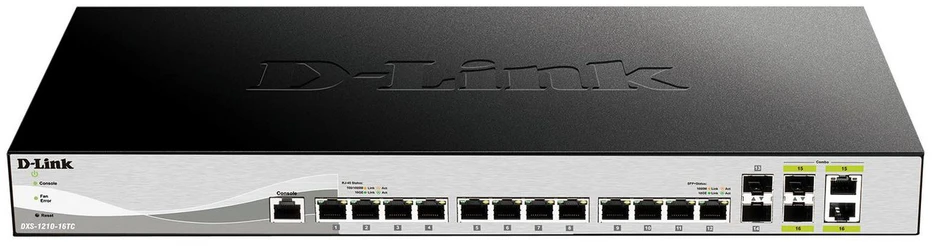 Šakotuvas D-Link DXS-1210-16TC Smart Managed Switch 12x 10 Gbit/s Ethernet, 2x 10 Gbit/s SFP+, 2x 10GbE/SFP+ Combo