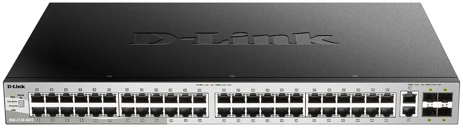 Šakotuvas D-LINK DGS-3130-54TS, L2+ Managed Switch with 48 10/100/1000Base-T jungtys and 2 10GBase-T jungtys and 4 10GBase-X SFP+ jungtys | D-Link