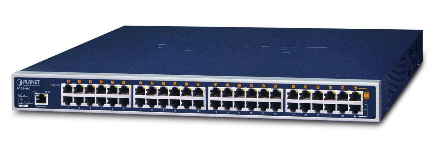 Planet 24-Port 802.3af Gigabit Power over Ethernet Injector Hub (visa galia – 400W)