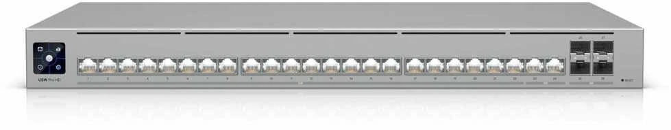 Šakotuvas Ubiquiti UniFi Pro HD 24" valdomas L2/L3 2.5G Ethernet (100/1000/2500) 1U Pilkas