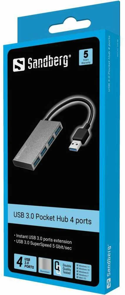 Sandberg USB 3.0 Pocket Hub 4 prievadai