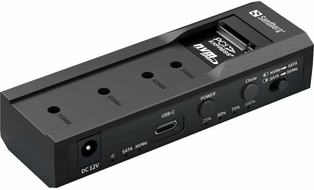 Sandberg USB 3.2 Cloner ir dokas, skirtas M2 + NVMe + SATA