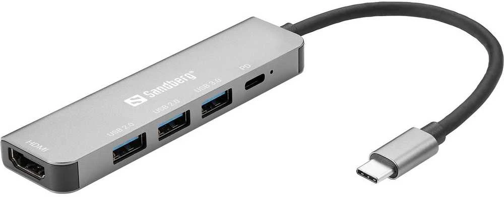 Sandberg USB-C dokas HDMI+3xUSB+PD 100W